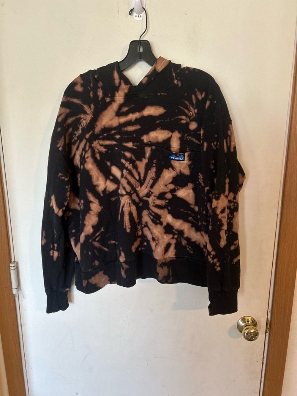 KAVU Oversided En Route Pull Over Tie Dye Hoodie Small